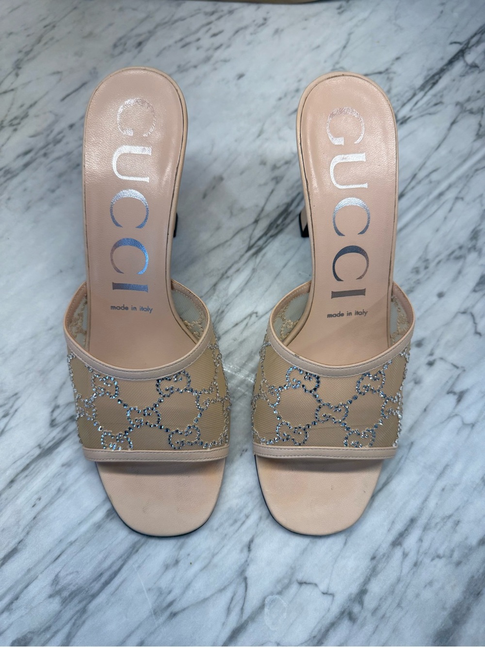 Crystal Gucci Slipper Sandals
